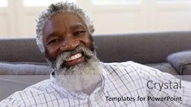  Presentation with social isolation - Slide deck consisting of portrait-of-a-senior-mixed background and a light gray colored foreground