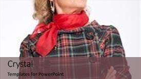  Presentation with tartan - PPT theme featuring portrait of a senior woman in a tartan dress background and a tawny brown colored foreground