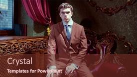  Presentation with luxury lifestyle - Presentation design consisting of portrait-of-a-serious-well background and a tawny brown colored foreground