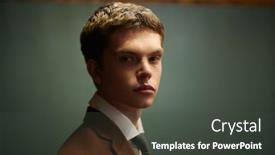  Presentation with luxury fashion - Slides featuring portrait-of-a-serious-well background and a dark gray colored foreground