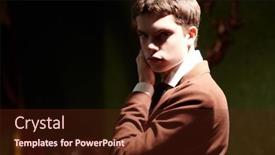  Presentation with luxury lifestyle - Presentation design having portrait-of-a-serious-well background and a tawny brown colored foreground