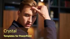  Presentation with decision making - Theme featuring portrait-of-a-serious-young background and a tawny brown colored foreground