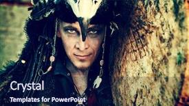  Presentation with shaman - Slide deck featuring profiles of destiny series design background and a  colored foreground.