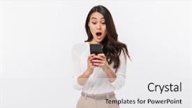  Presentation with asian - Presentation theme enhanced with portrait of a shocked asian background and a white colored foreground