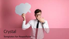  Presentation with portrait of a shy embarrassed - Cool new theme with portrait of a shy embarrassed backdrop and a coral colored foreground