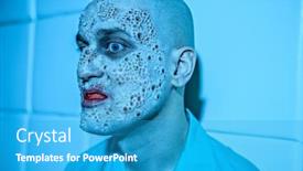  Presentation with horror - Cool new theme with portrait-of-a-sick-scientist backdrop and a teal colored foreground