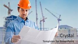  Presentation with reading - Theme having portrait of a site manager background and a light gray colored foreground