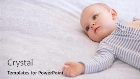  Presentation with cute baby - Amazing PPT layouts having portrait-of-a-six-months backdrop and a light gray colored foreground