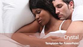  Presentation with portrait of a sleeping sloth - Slide deck consisting of portrait of a sleeping couple background and a coral colored foreground