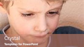  Presentation with phone - Cool new slide deck with portrait-of-a-small-caucasian backdrop and a coral colored foreground