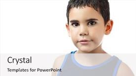  Presentation with latin america cinema - Presentation design consisting of portrait of a small latin boy on a white background background and a white colored foreground