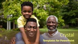  Presentation with home garden - PPT theme consisting of portrait-of-a-smiling-african background and a tawny brown colored foreground