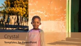  Presentation with africa - Slides consisting of portrait-of-a-smiling-african background and a coral colored foreground