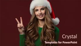  Presentation with long hair - Theme having portrait-of-a-smiling-girl background and a wine colored foreground