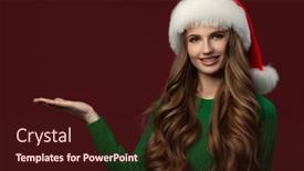  Presentation with long hair - Presentation theme enhanced with portrait-of-a-smiling-girl background and a wine colored foreground