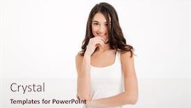  Presentation with tank - Amazing slide deck having smiling girl dressed in tank backdrop and a lemonade colored foreground