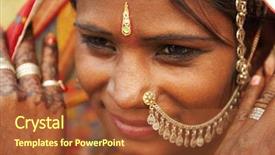  Presentation with rural india - Cool new PPT theme with portrait of a smiling india backdrop and a red colored foreground