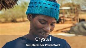  Presentation with village - Slide set consisting of portrait-of-a-smiling-village background and a ocean colored foreground