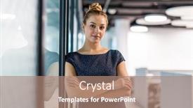  Presentation with modern - PPT theme having portrait-of-a-smiling-young background and a coral colored foreground