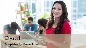  Presentation with object detection using deep neural networks - Presentation design having portrait of a smiling young background and a mint green colored foreground