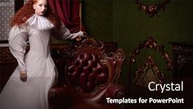  Presentation with hair dress - Slide set having portrait-of-a-sophisticated-lady background and a wine colored foreground