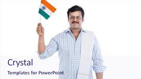  Presentation with india patriotism - Presentation theme consisting of portrait of a south indian background and a sky blue colored foreground