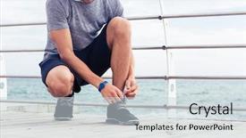  Presentation with tie shoelaces - PPT theme enhanced with portrait of a sports man background and a lemonade colored foreground