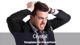  Presentation with slam dunk going - Slides featuring portrait of a stressed businessman background and a wine colored foreground