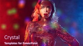  Presentation with sparkly - Audience pleasing PPT theme consisting of portrait-of-a-stunning-blonde backdrop and a violet colored foreground