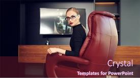  Presentation with modern elegant - Audience pleasing presentation design consisting of portrait-of-a-stunning-fashionable backdrop and a tawny brown colored foreground