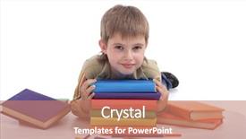  Presentation with children education - PPT theme with a styled children theme background and a coral colored foreground