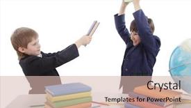  Presentation with children education - Audience pleasing presentation theme consisting of a styled children theme backdrop and a soft green colored foreground