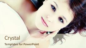  Presentation with teens - Amazing presentation design having portrait of a styled professional model theme teens beauty backdrop and a cream colored foreground