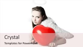  Presentation with angel - Cool new PPT theme with portrait of a styled professional model st valentine day angel love backdrop and a lemonade colored foreground