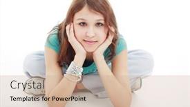  Presentation with theme - PPT theme enhanced with portrait of a styled professional model theme teens beauty background and a coral colored foreground