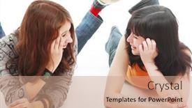  Presentation with teens - Presentation design enhanced with portrait of a styled professional model theme teens beauty background and a coral colored foreground