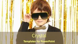  Presentation with shiny gold - Slide deck featuring portrait-of-a-stylish-child background and a tawny brown colored foreground