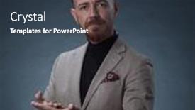  Presentation with business casual - PPT theme consisting of portrait-of-a-stylish-elegant background and a tawny brown colored foreground