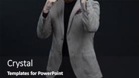  Presentation with business casual - PPT layouts consisting of portrait-of-a-stylish-elegant background and a dark gray colored foreground