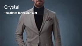  Presentation with business casual - Presentation theme having portrait-of-a-stylish-elegant background and a tawny brown colored foreground