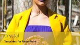  Presentation with amusement park - Amazing PPT theme having portrait-of-a-stylish-model backdrop and a gold colored foreground