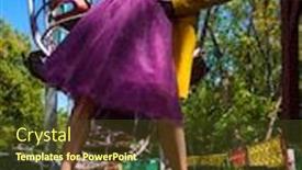  Presentation with amusement park - Presentation design consisting of portrait-of-a-stylish-model background and a tawny brown colored foreground