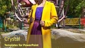  Presentation with amusement park - Colorful presentation design enhanced with portrait-of-a-stylish-model backdrop and a tawny brown colored foreground