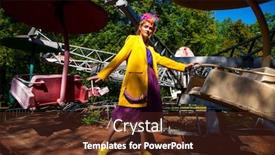  Presentation with amusement park - Cool new slide set with portrait-of-a-stylish-model backdrop and a tawny brown colored foreground