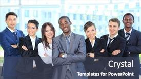  Presentation with generation and african american culture - Colorful PPT layouts enhanced with portrait of a successful american backdrop and a ocean colored foreground