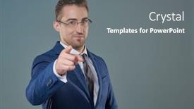  Presentation with space suit - Slide set consisting of portrait-of-a-successful-businessman background and a gray colored foreground