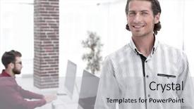  Presentation with sports manager - PPT layouts having portrait of a successful manager background and a  colored foreground