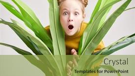  Presentation with green travel - PPT layouts having portrait-of-a-surprised-pretty background and a yellow colored foreground