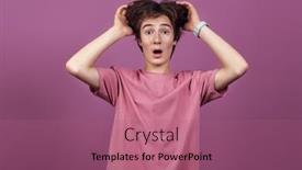  Presentation with adolescence - Presentation theme enhanced with portrait-of-a-surprised-teenage background and a violet colored foreground