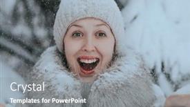  Presentation with weather - Slides with portrait-of-a-surprised-woman background and a gray colored foreground